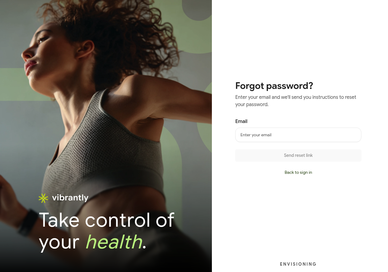 Forgot password screen