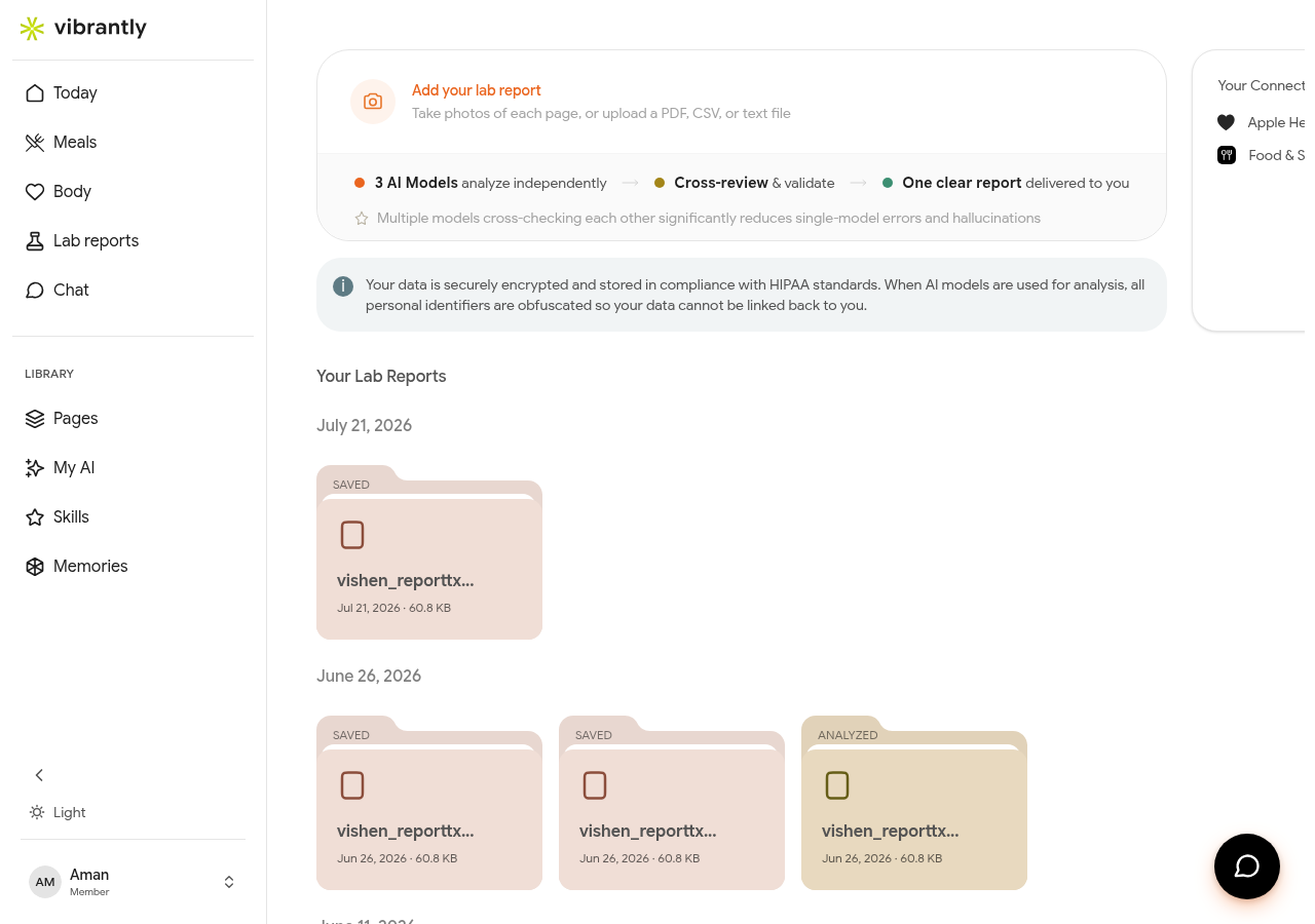 Lab Reports — upload and manage your health files