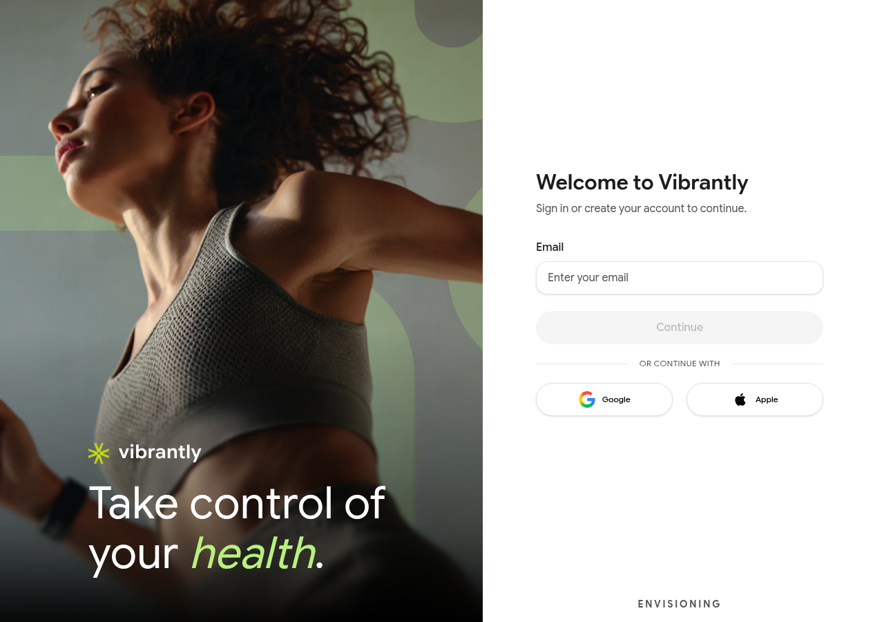 Vibrantly welcome screen
