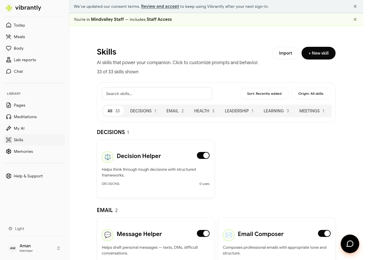 Skills library